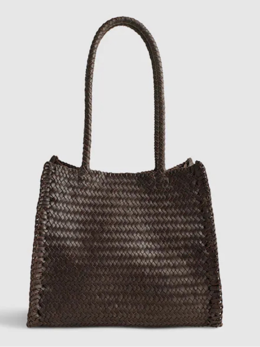 Madewell The Lexington Tote Woven Dark Brown Tote Bag coffee bean large - Picture 4 of 13